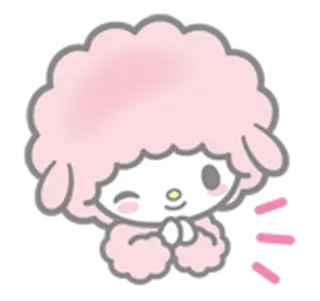 🙏 My Sweet Piano Sanrio My Sweet Piano, Sanrio, kawaii, fofo, rosa, ovelha, cordeiro, piscadela telegram sticker