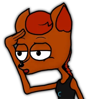 😓 Cartoon, Tier, Figur, Fuchs, Gruß, Erschöpft, Müde telegram sticker