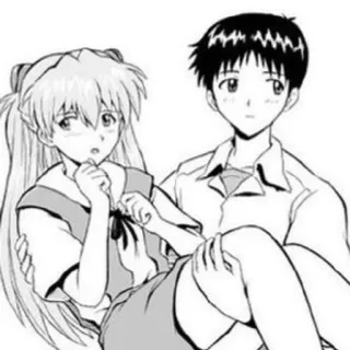 👾 Asuka Langley Soryu Neon Genesis Evangelion anime, cartoon, manga, characters, fanart, evangelion, couple telegram sticker