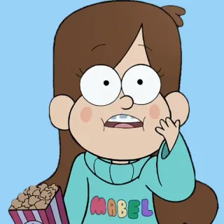 🍿 Mabel Pines Gravity Falls MABEL Mabel Pines, Gravity Falls, Cartoon, Popcorn telegram sticker