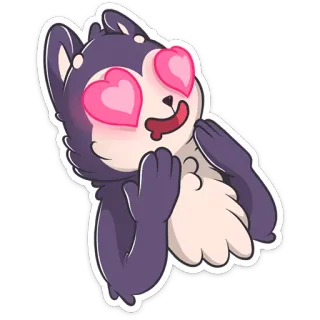 😍 tier, hund, süß, herz, liebe, zuneigung, cartoon telegram sticker