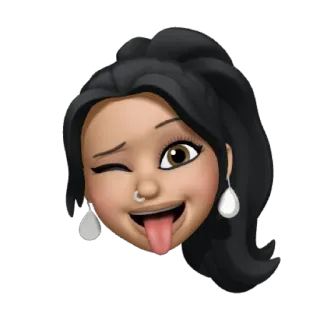 😝 Memoji, Gesicht, Ausdruck, Zwinkern, Zunge, Cartoon whatsapp sticker