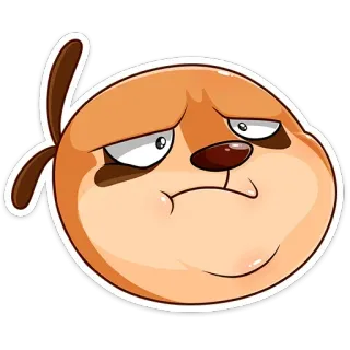 😐 dog, sticker, cartoon, animal, expression, funny telegram sticker