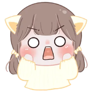 😱 Anime, Schattig, Meisje, Cartoon, Expressie telegram sticker