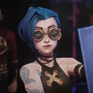 ❄️ Jinx Arcane 징크스, 아케인, 리그 오브 레전드, 만화, 파란 머리 telegram sticker