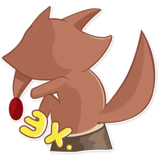 😔 animale, volpe, cartone animato, personaggio, adesivo telegram sticker