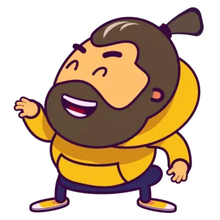 😄 desenho animado, homem, feliz, personagem, ilustração, amarelo telegram sticker
