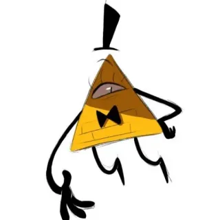 🔥 Bill Cipher Gravity Falls การ์ตูน, สามเหลี่ยม, ตัวร้าย, ตาเดียว, หูกระต่าย, หมวกทรงสูง, Gravity Falls telegram sticker