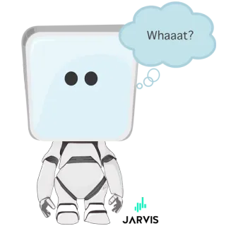 ❓ Whaaat? Roboter, Cartoon, Frage, Verwirrt, Sprechblase whatsapp sticker