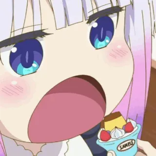 🍥 Kanna Kamui Miss Kobayashi's Dragon Maid SAMPLE Anime, Dessert, Süß, Essen, Kanna Kamui, Miss Kobayashis Dragon Maid whatsapp sticker