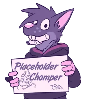 🐀 Placeholder Chomper Hoạt hình, Chỗ dành sẵn, Chuột, Kẻ gặm nhấm, Động vật telegram sticker