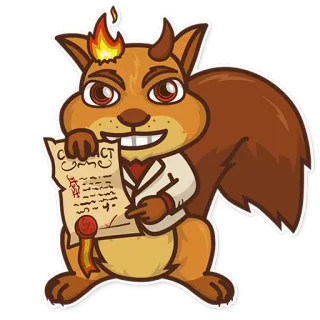 😈 CONTRACT squirrel, devil, contract, deal, cartoon, business telegram sticker