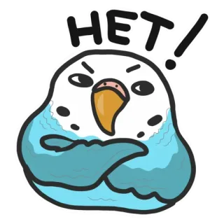 🙁 HET! птица, злой, русский, нет, попугай telegram sticker