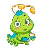 ☹️ 毛毛虫, 卡通, 昆虫, 可爱, 贴纸 whatsapp sticker