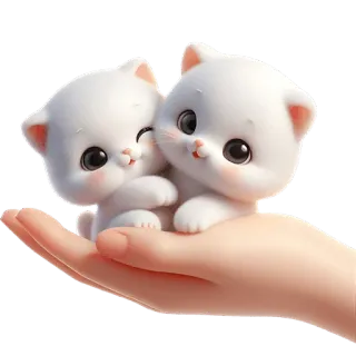 🤪 gattini, gatti, carino, animali, mano, cartoni animati, arte digitale telegram sticker