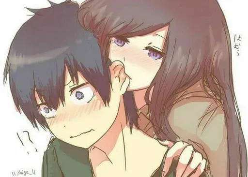 Hug and kiss by @Hazzreyno