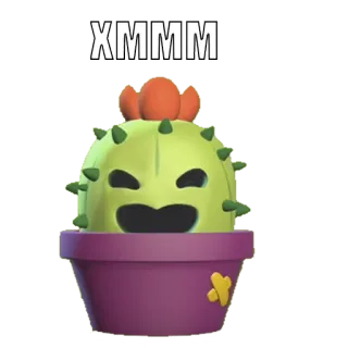 🤔 XMMM kaktus, pflanze, blumentopf, cartoon, sticker telegram sticker