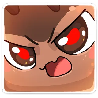 😡 โกรธ, สีหน้า, ตัวละคร, สี่เหลี่ยม, หน้า telegram sticker