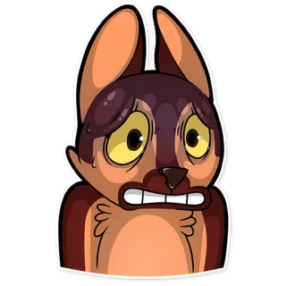 😥 Cartoon, Hund, verängstigt, besorgt, Tier telegram sticker