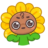 ❓ Cartoon, Blume, Sonnenblume, Pflanze, Baby whatsapp sticker