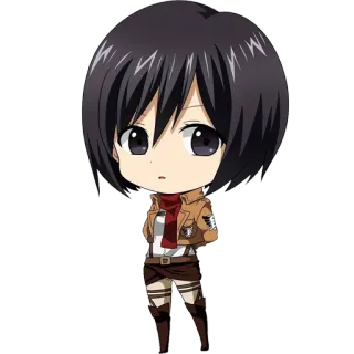 😯 Mikasa Ackerman Attack on Titan Anime, Chibi, Attack on Titan, Mikasa, Manga, Cartoon telegram sticker