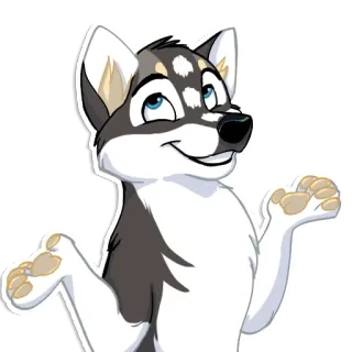 🙂 cão, husky, encolhendo os ombros, gesto, confuso telegram sticker