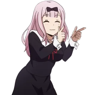 👉 Chika Fujiwara Kaguya-sama: Love Is War anime, chika, fujiwara, kaguya-sama, love is war, che indica, carino whatsapp sticker