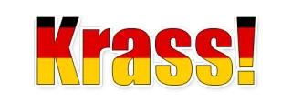 👍 Krass! niemiecki, flaga, wykrzyknik, slang, czarny, czerwony, żółty whatsapp sticker