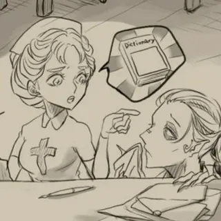 ☔️ Dictionary dictionary, nurse, cartoon, drawing telegram sticker