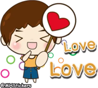 😍 Love Love 爱, 心, 可爱, 卡通 telegram sticker