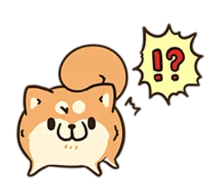 ⁉️ !? Hund, Frage, Ausruf, Shiba Inu, süß, Sticker telegram sticker