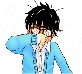 😍 Anime, Dibujo animado, Molesto, Frustrado, Enfadado, Personaje, Hombre, Estudiante whatsapp sticker
