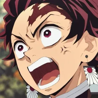 🤬 Tanjiro Kamado Demon Slayer anime, demon slayer, tanjiro kamado, angry, cartoon whatsapp sticker