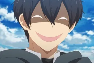 😁 anime, manga, smirk, facial expression whatsapp sticker