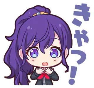 😨 きゃっ! Аниме, Милый, В шоке, Удивлён, Каваий whatsapp sticker