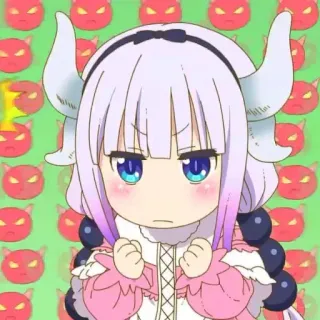 💜 Kanna Kamui Miss Kobayashi's Dragon Maid Anime, Kanna, Drago, Carino, Manga telegram sticker