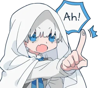 👉 Ah! Anime, Chico, Capucha, Lindo, Exclamación telegram sticker