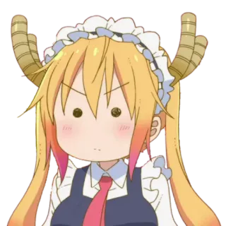😐 Tohru Miss Kobayashi's Dragon Maid アニメ, ドラゴン, メイド, トール, 小林さんちのメイドラゴン, ステッカー telegram sticker