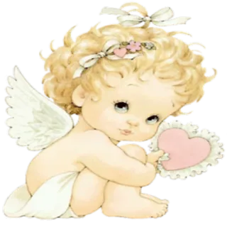 ❤ anjo, querubim, coração, fofo, Dia dos Namorados, bebê telegram sticker