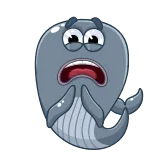 😭 whale, cartoon, sad, shocked, scared telegram sticker