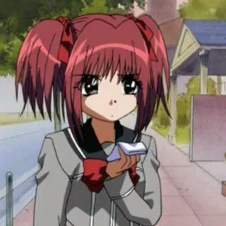 🍓 Anime Mädchen, Schuluniform, rote Haare, Zöpfe, Cartoon, süß whatsapp sticker