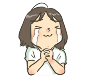 😂 울음, 눈물, 애원, 간청, 여자, 만화 whatsapp sticker