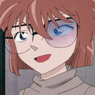 🤓 Ai Haibara Detective Conan Anime, Manga, Dziewczyna, Okulary, Ai Haibara, Detektyw Conan telegram sticker