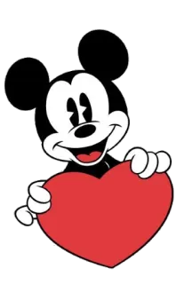 ❤ Mickey Mouse cartone animato, topo, cuore, amore, Disney, Mickey telegram sticker