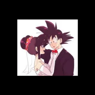 👰 Goku Dragon Ball 애니메이션, 결혼식, 손오공, 드래곤볼, 만화, 신부, 신랑 telegram sticker