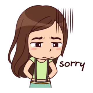 😞 sorry lo siento, disculpa, dibujos animados, triste, molesto whatsapp sticker