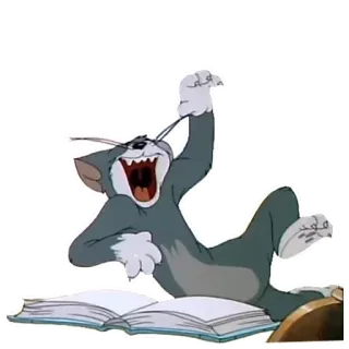 ❤️ Tom Cat Tom and Jerry tom y jerry, gato, dibujos animados, frustración, leyendo, molesto telegram sticker