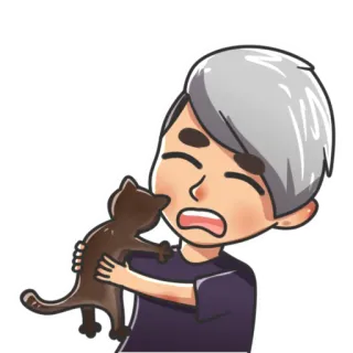 🐱 кот, объятие, мультфильм, питомец, милый, наклейка telegram sticker