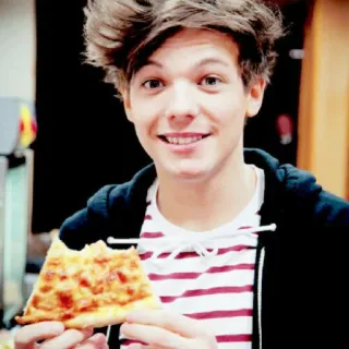 🍕 Louis Tomlinson personne, célébrité, pizza, nourriture, sourire, joyeux telegram sticker