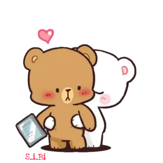 👩‍❤️‍💋‍👨 orso, carino, amore, cuore, coppia telegram sticker